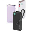 USAMS Powerbank with retractable Lightning cable 10000 mAh PD 20W Fast Charge XY Series white/white 