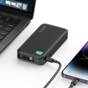 USAMS Powerbank with retractable USB-C Retractable cable 10000 mAh PD 20W Fast Charge XY Series blac