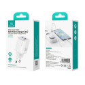 USAMS Lad. network. CC254 30W GaN USB-C/USB-A Fast Charging HC Series white/white CC254TC02