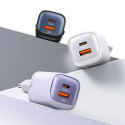 USAMS Lad. network. CC254 30W GaN USB-C/USB-A Fast Charging HC Series purple/purple CC254TC03