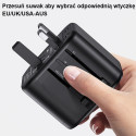 USAMS Network Adapter. 2xUSB T55 12W 4in1 US/AU/EU/UK black/black CC173TC01 (US-CC173) Univesal Trav