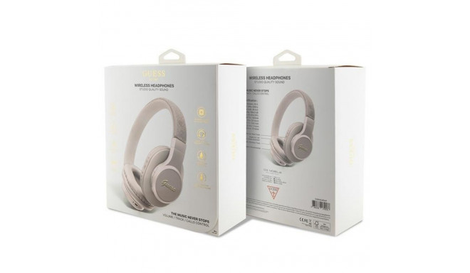 Guess Bluetooth on-ear kõrvaklapid GUBH604GEMP roosa 4G Script