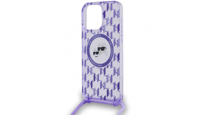 Karl Lagerfeld KLHMP15LHCKCKLCU iPhone 15 Pro 6.1" lilla kõvakaaneline IML crossbody monogramm K