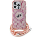 Karl Lagerfeld KLHMP15LHCKCKLCP iPhone 15 Pro 6.1" pink/pink hardcase IML Crossbody Monogram Karl & 
