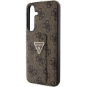 Guess GUHCS24MPGS4TDW S24+ S926 brown/brown hardcase Grip Stand 4G Triangle Strass