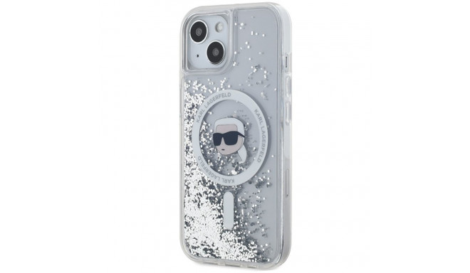 Karl Lagerfeld KLHMP15SLGKISGH iPhone 15 / 14 / 13 6.1" hardcase transparent Liquid Glitter Karl Hea