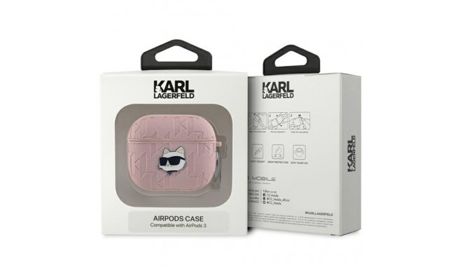 Karl Lagerfeld KLA3PGCHPP AirPods 3 cover pink/pink Monogram Choupette Head