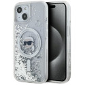 Karl Lagerfeld KLHMP15SLGKISGH iPhone 15 / 14 / 13 6.1" hardcase transparent Liquid Glitter Karl Hea