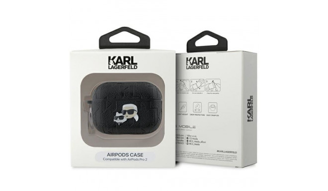 Karl Lagerfeld KLAP2PGKCPK AirPods Pro 2 (2022/2023) cover black/black Monogram Karl & Choupette Hea