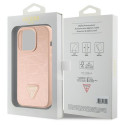 Guess GUHCP15LPCRTHCP iPhone 15 Pro 6.1" pink/pink hardcase Croco Triangle Metal Logo Guess GUHCP15LPCRTHCP iPhone 15 Pro 6.1" pink/pink hardcase Croco Triangle Metal Logo