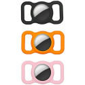 4smarts Silicone Case PetSet for AirTag AirTag Case 3pcs (1 x Black, 1 x Orange, 1 x Pink) 540289