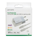 4smarts Wall charger + cable MFI VoltPlug PD 30W GaN USB-C/Lightning 1.5m white/white 451534