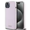 DKNY DKHMP15SSMCHLP iPhone 15 / 14 / 13 6.1" pink/pink hardcase Liquid Silicone Small Metal Logo Mag