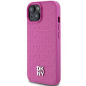 DKNY DKHMP15SPSHRPSP iPhone 15 / 14 / 13 6.1" pink/pink hardcase Leather Pattern Metal Logo MagSafe