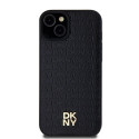 DKNY DKHMP15SPSHRPSK iPhone 15 / 14 / 13 6.1" black/black hardcase Leather Pattern Metal Logo MagSaf