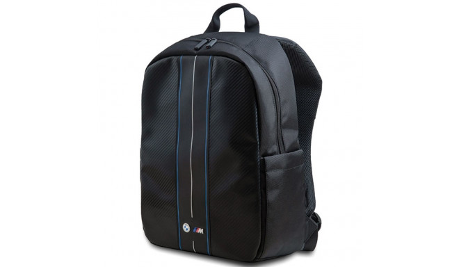 BMW backpack BMBP15COMSCAKL 16" black/black Carbon Blue Stripes