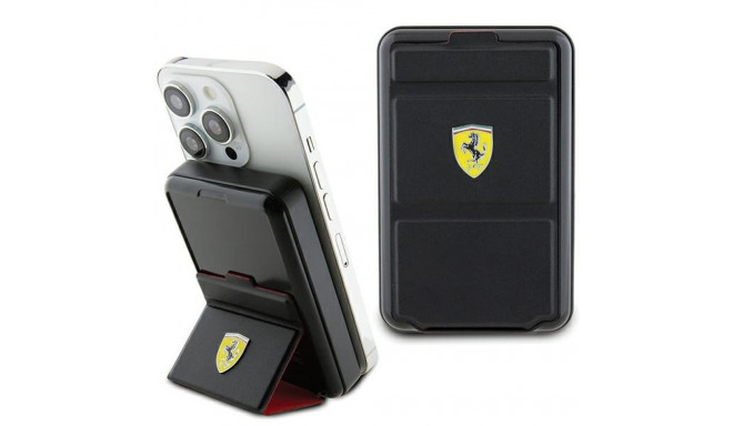 Ferrari Powerbank Wireless 15WFEPB10MSPLEK 10000 mAh with stand function black/black Metal Logo MagS