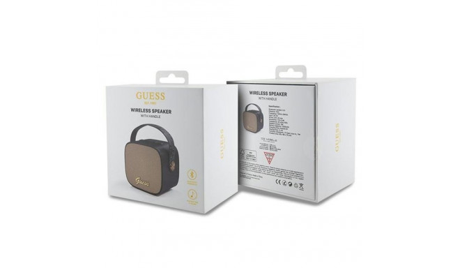 Guess Speaker Bluetooth GUWSB2P4SMK Speaker mini black 4G Leather Script Logo with Strap
