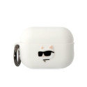 Karl Lagerfeld KLAP2RUNCHH AirPods Pro 2 (2022/2023) cover white/white Silicone Choupette Head 3D