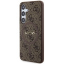 Guess GUHMS24SG4GFRW S24 S921 brown/brown hardcase 4G Collection Leather Metal Logo MagSafe