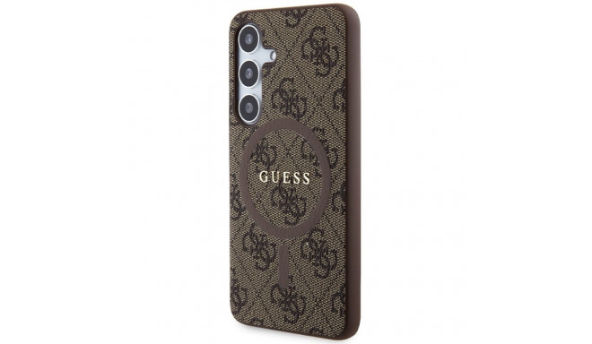 Guess GUHMS24SG4GFRW S24 S921pruun kõvakaaneline 4G Collection nahk metallist logo MagSafe