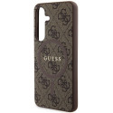 Guess GUHMS24SG4GFRW S24 S921 brown/brown hardcase 4G Collection Leather Metal Logo MagSafe