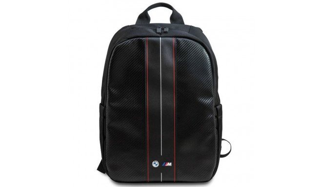 BMW backpack BMBP15COMSCAKR 16" black/black Carbon Red Stripes