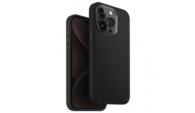 UNIQ Keva iPhone 15 Pro Max 6.7" Magclick laadimise süsinikmust ümbris