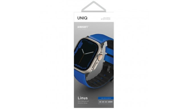 UNIQ Linus rihm Apple Watch Series 1-8/SE/SE2/Ultra 42/44/45/49mm airosoft silikoon sinine