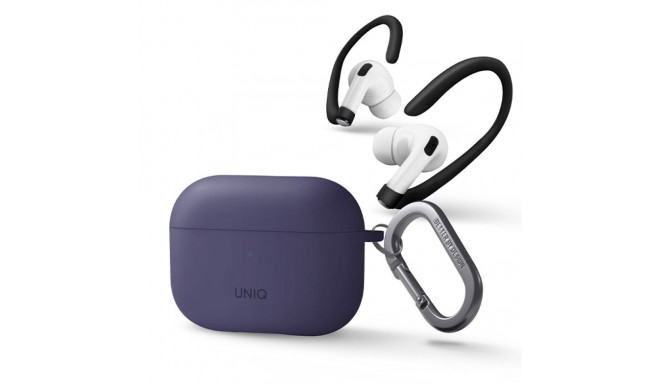 UNIQ Nexo Case AirPods Pro 2 gen + Ear Hooks Silicone fig purple