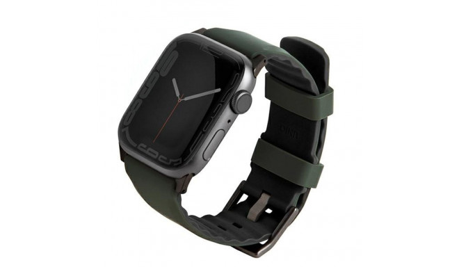 UNIQ Linus Strap Apple Watch Series 1-8/SE/SE2/SE3/Ultra/2/3 42/44/45/49mm Airosoft silikoon rohelin