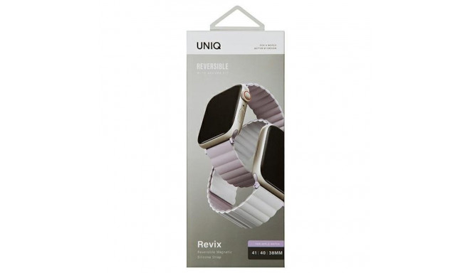 UNIQ Revix rihm Apple Watch Series 1-8/SE/SE2 38/40/41mm pööratav magnetiline sirel-valge