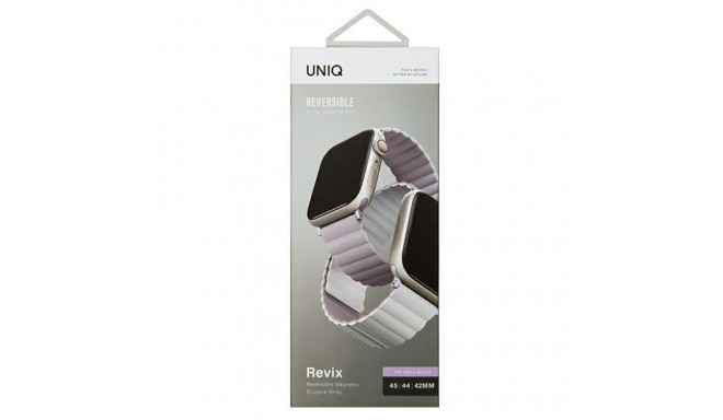 UNIQ Revix Strap Apple Watch Series 1-8/SE/SE2/Ultra 42/44/45/49mm Reversible Magnetic lilac-white