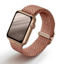 UNIQ Aspen Apple Watch strap 44/42/45 mm Series 1/2/3/4/5/6/7/8/9/SE/SE2 Braided pink/grapefruit pin