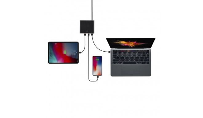 Uniq Hub Surge laadija 90W söehall 2xUSB Quick Charge 3.0 + 2xUSB-C PD 3.0 (Lithos