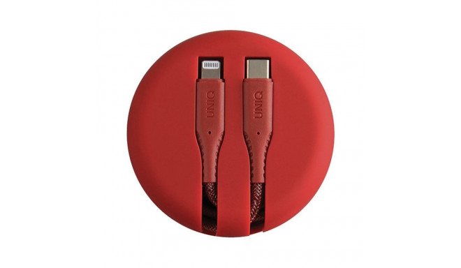 UNIQ MFI Halo kaabel USB-C-Lightning 18W nailonist 1,2 m karmiinpunane
