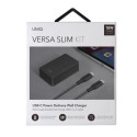 UNIQ Lad. network. Versa Slim USB-C PD 18W + USB-C to USB-C cable black/charcoal black (LITHOS Colle