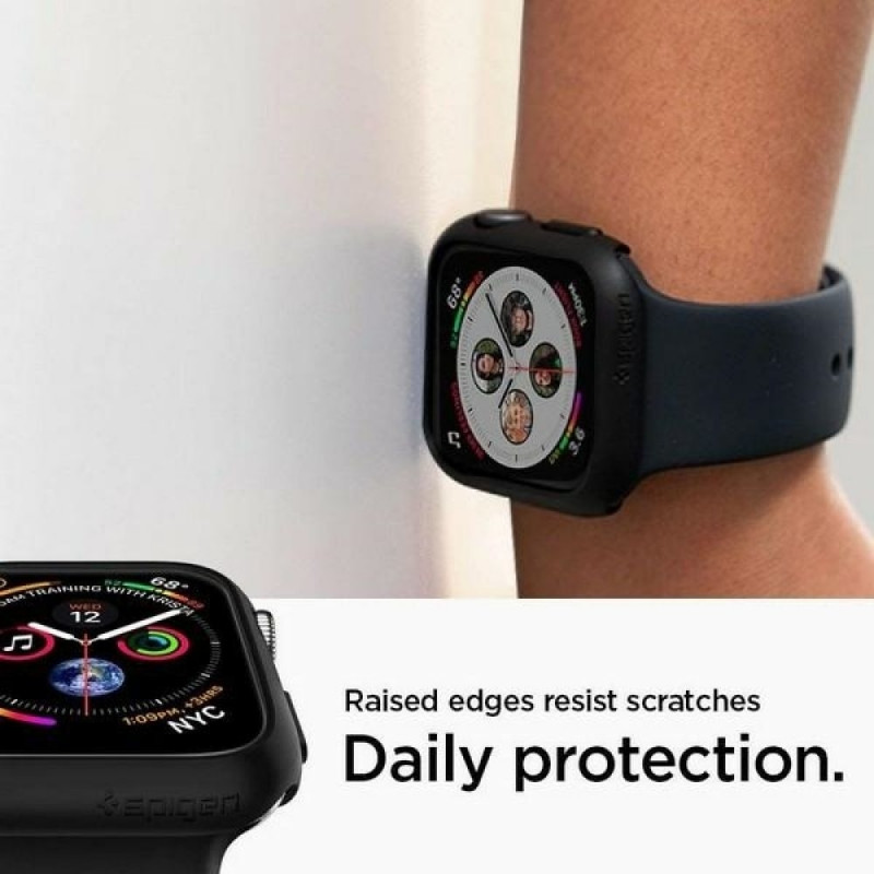 Spigen Thin Fit Apple Watch 4 5 6 7 SE 44 45mm black black 062CS24474 Protector glass Photopoint