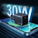USAMS Lad. network. 1xUSB-C T45 mini 30W (head only) PD3.0 Fast Charging black/black CC148TC01 (US-C