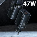 USAMS Lad. network. T41 USB-C+USB GaN 47W PD+QC (only head) Fast Charging black/black CC137TC01 (US-