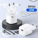 USAMS Lad. network. 1xUSB-C T36 mini 20W + USB-C-Lightning cable white/white PD3.0 Fast Charging XFK