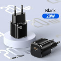 USAMS Lad. network. 1xUSB-C T36 mini 20W + USB-C-Lightning cable black/black PD3.0 Fast Charging XFK