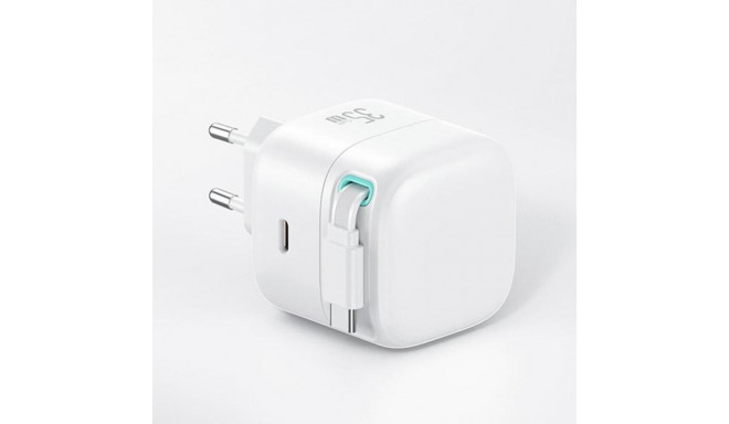 USAMS laadija 1xUSB-C koos tagasitõmmatava USB-C kaabliga (ainult pea) PD+QC 35W Gan kiirlaadimine m