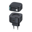 USAMS Lad. network. 1xUSB-C with retractable USB-C Retractable PD+QC 35W Gan Fast Charging cable bla