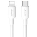 USAMS Lad. network. 1xUSB-C PD20W PD3.0 Fast Charging US-CC183 + USB-C/Lightning cable US-SJ610 whit