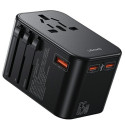 USAMS Network Adapter 1xUSB+2xUSB-C T62 65W 4in1 US/AU/EU/UK black/black CC199TC01 (US-CC199) Univer