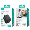 USAMS Network Adapter 1xUSB+2xUSB-C T62 65W 4in1 US/AU/EU/UK black/black CC199TC01 (US-CC199) Univer
