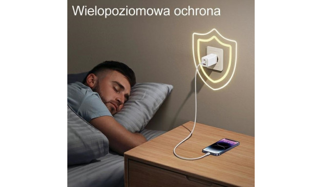 USAMS laadija 2xUSB-C+1xUSB 65W (ainult pea) GaN PD3.0 +QC3.0 kiirlaadimine lilla/gradientlilla San