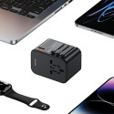 USAMS Network Adapter 1xUSB+2xUSB-C T62 65W 4in1 US/AU/EU/UK black/black CC199TC01 (US-CC199) Univer