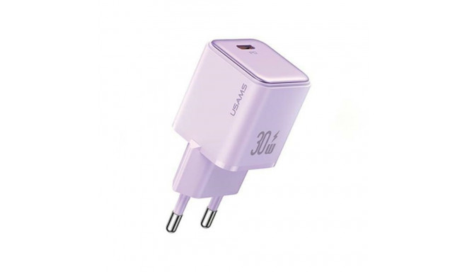 USAMS Charger 1xUSB-C PD30W 3A(only head) PD3.0 Fast Charging purple X-ron Series CC186